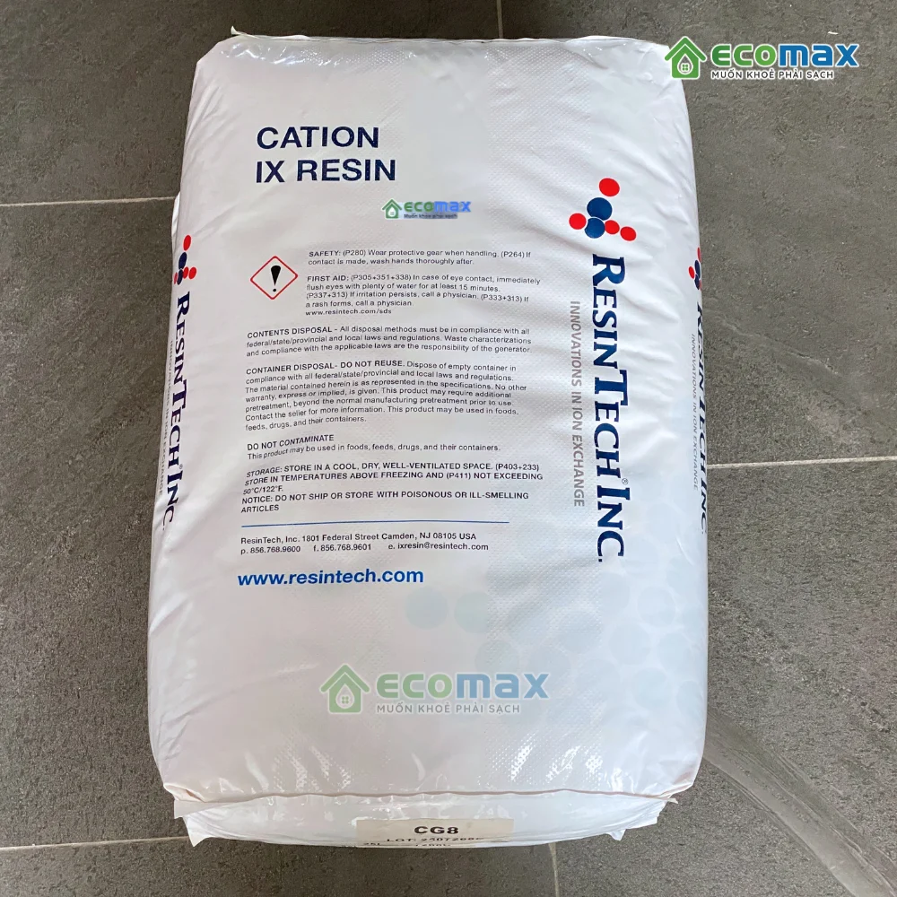 Hạt Nhựa Trao Đổi Cation Mỹ (CG8 ResinTech USA) 6 Hạt nhựa trao đổi Cation Mỹ cao cấp