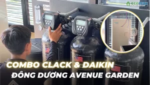 Combo lọc nước tổng Clack và Heat Pump tại biệt thự VIP